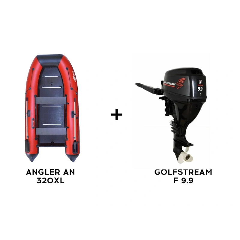 Лодка ПВХ ANGLER AN 335XL + 4х-тактный лодочный мотор GOLFSTREAM F 9.9 BMS 2584065