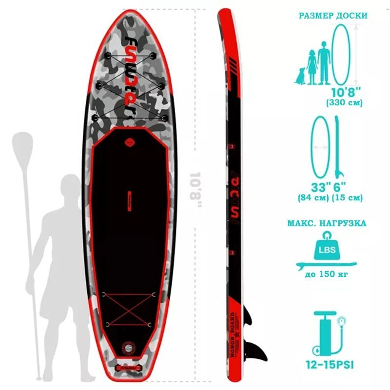 Сап-борд FunWater Honor 11" Red без сиденья