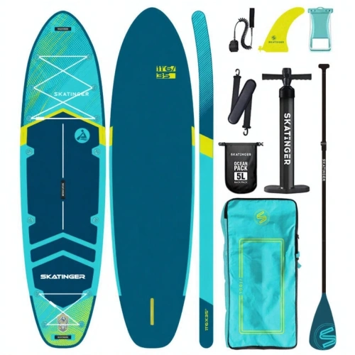 Надувная сап доска Skatinger Serial Green 11'6 с веслом