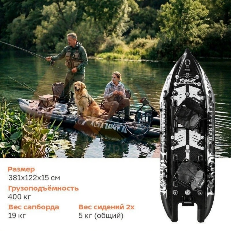 Сап доска для рыбалки Spatium Fishing 12.5 E с креплением для мотора