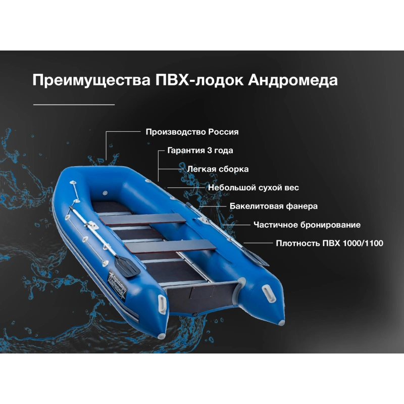 Лодка ПВХ АНДРОМЕДА 335 киль (2024)