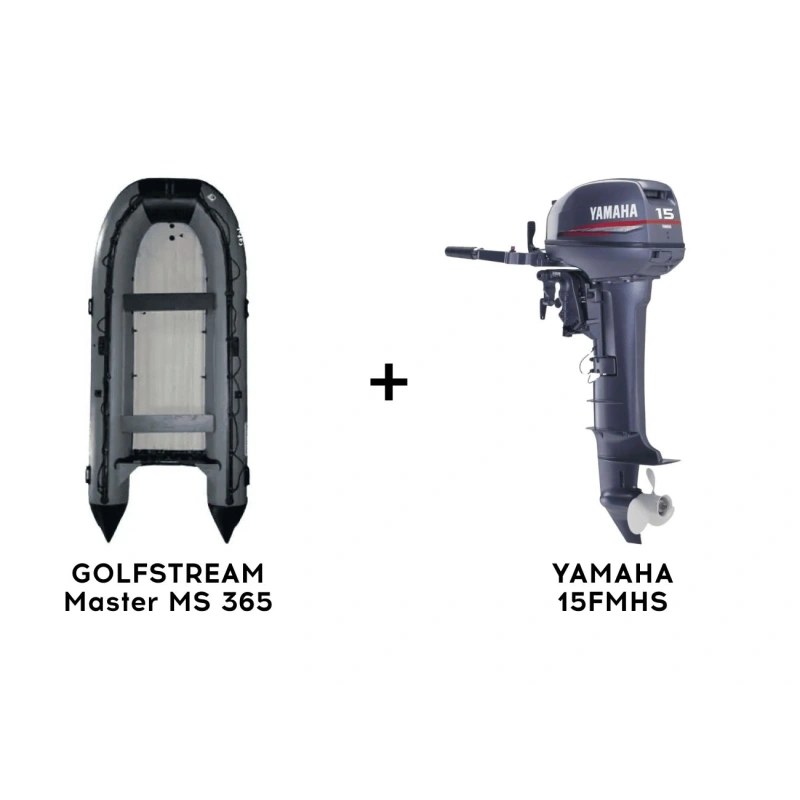 Лодка ПВХ GOLFSTREAM Master MS 365 + 2х-тактный лодочный мотор YAMAHA 15FMHS 2584080