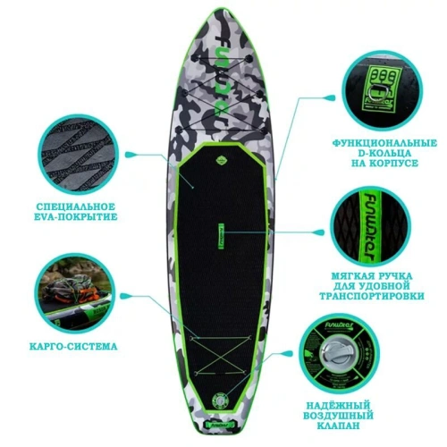 Надувная сап доска FunWater Honor 11" Green