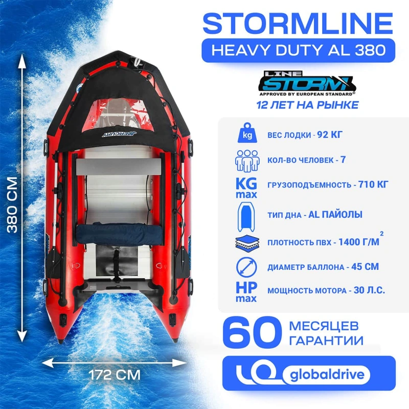 Лодка ПВХ STORMLINE Heavy Duty AL 380 8291