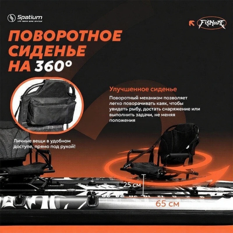 Сап доска для рыбалки Spatium Fishing 12.5 E с креплением для мотора