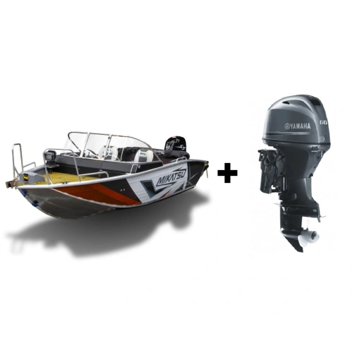 Комплект Алюминиевая лодка (катер) Mikatsu (Микатсу) 475 (Z43) Premium + мотор Yamaha F60FETL