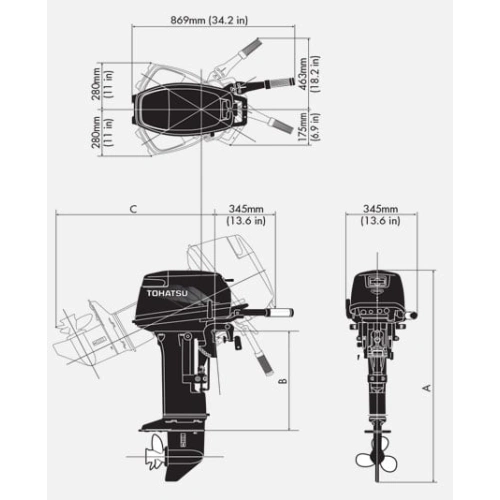 2х-тактный лодочный мотор TOHATSU M18E2S 6597